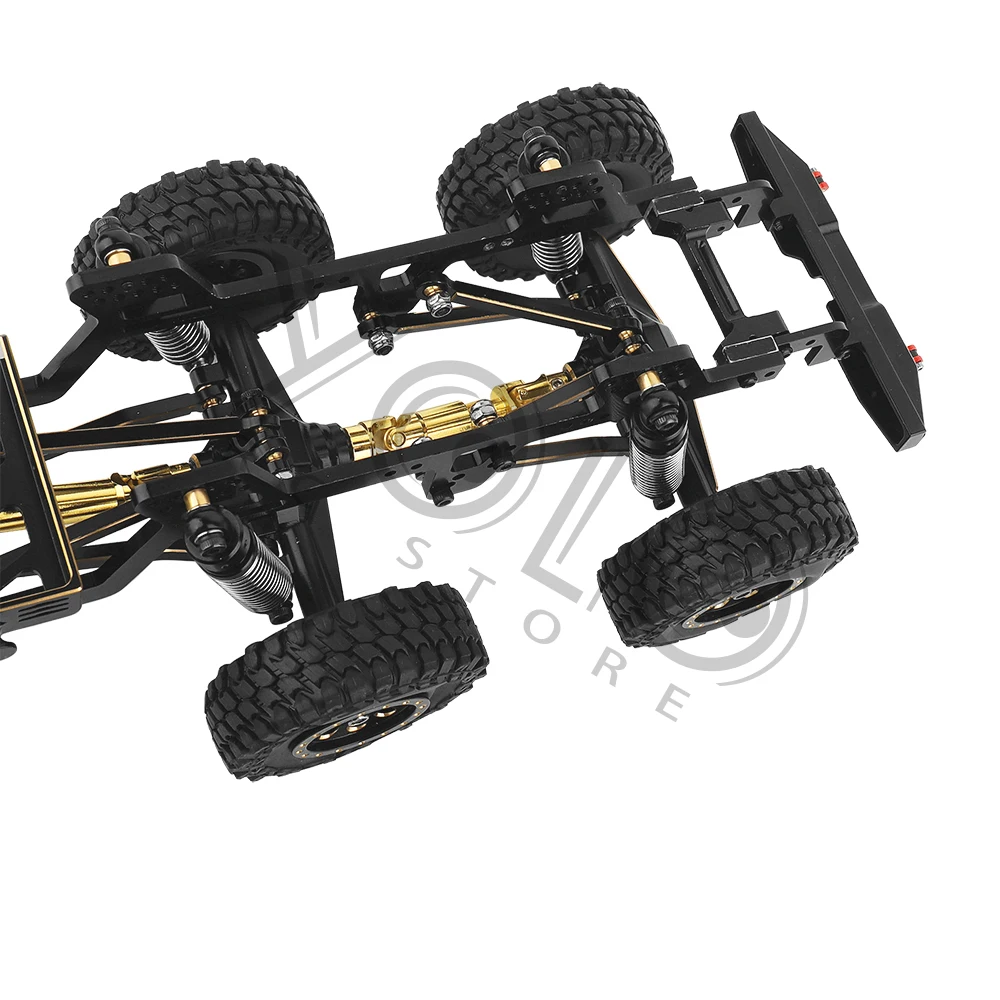 TRX4-M Mosiądz i metalowa rama podwozia samochodu RC 6x6 z przednimi środkowymi tylnymi osiami Skrzynia biegów DIY dla TRX4M 1/18 RC Crawler Części