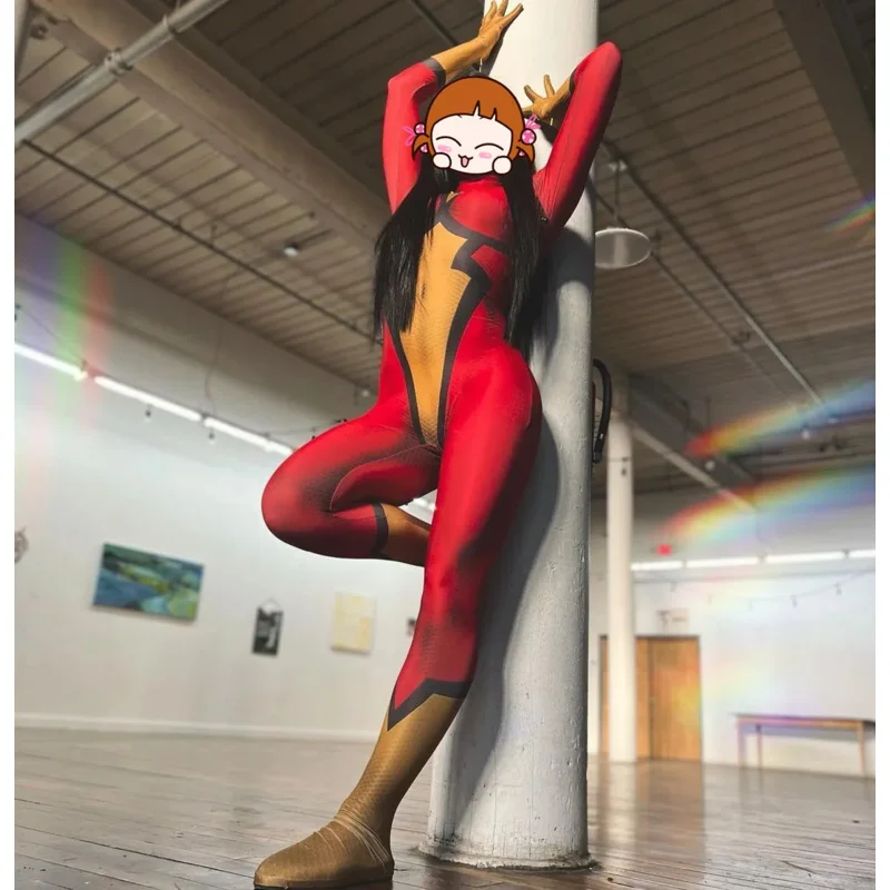 

Women Cosplay Costume Spider women Adults Kids Girls Superhero Zentai Halloween Bodysuit Party Jumpsuit No mask