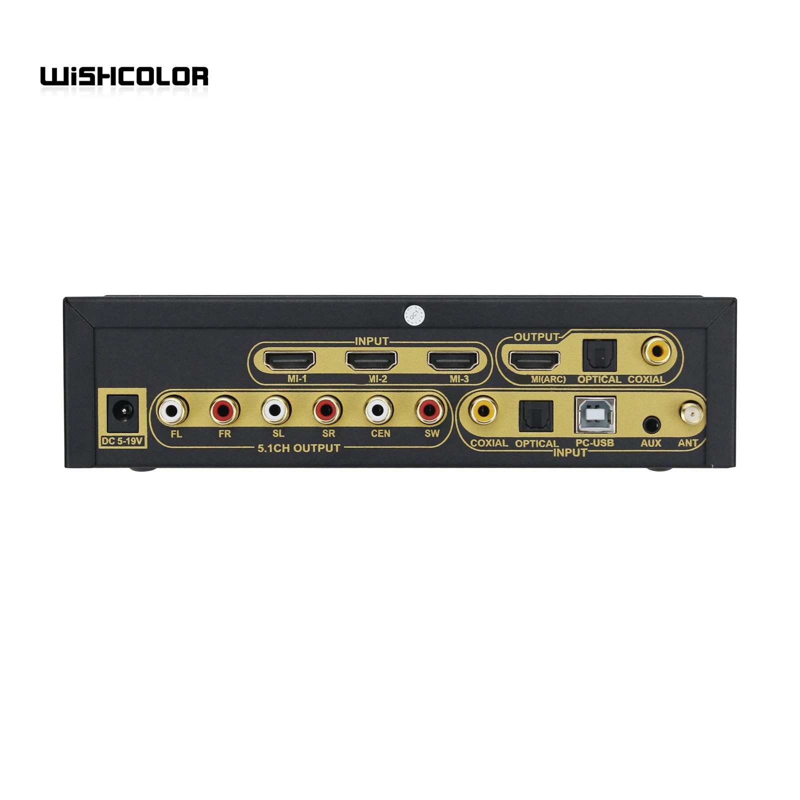 Imagem -06 - Wishcolor 5.1 Decodificador de Áudio Dac Usb Placa de Som Bluetooth Receptor 5.1ch Sistema Áudio Digital Ud951b Preto