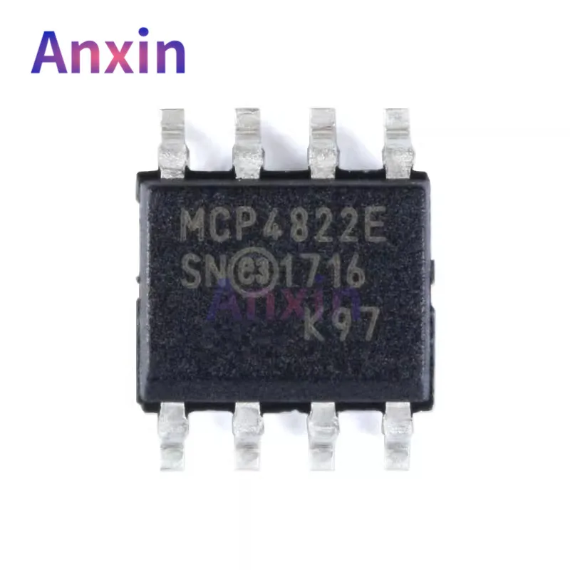 

MCP4822E SOP-8 MCP4822 MCP4822-E/SN MCP4822T-E/SN 12Bit Dual Voltage Output Digital-to-Analog Converter SPI Interface SMD IC