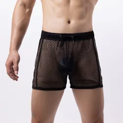 Men's Sexy Underwear Sexy Temptation Boxer Briefs Hollow Transparent Large Mesh