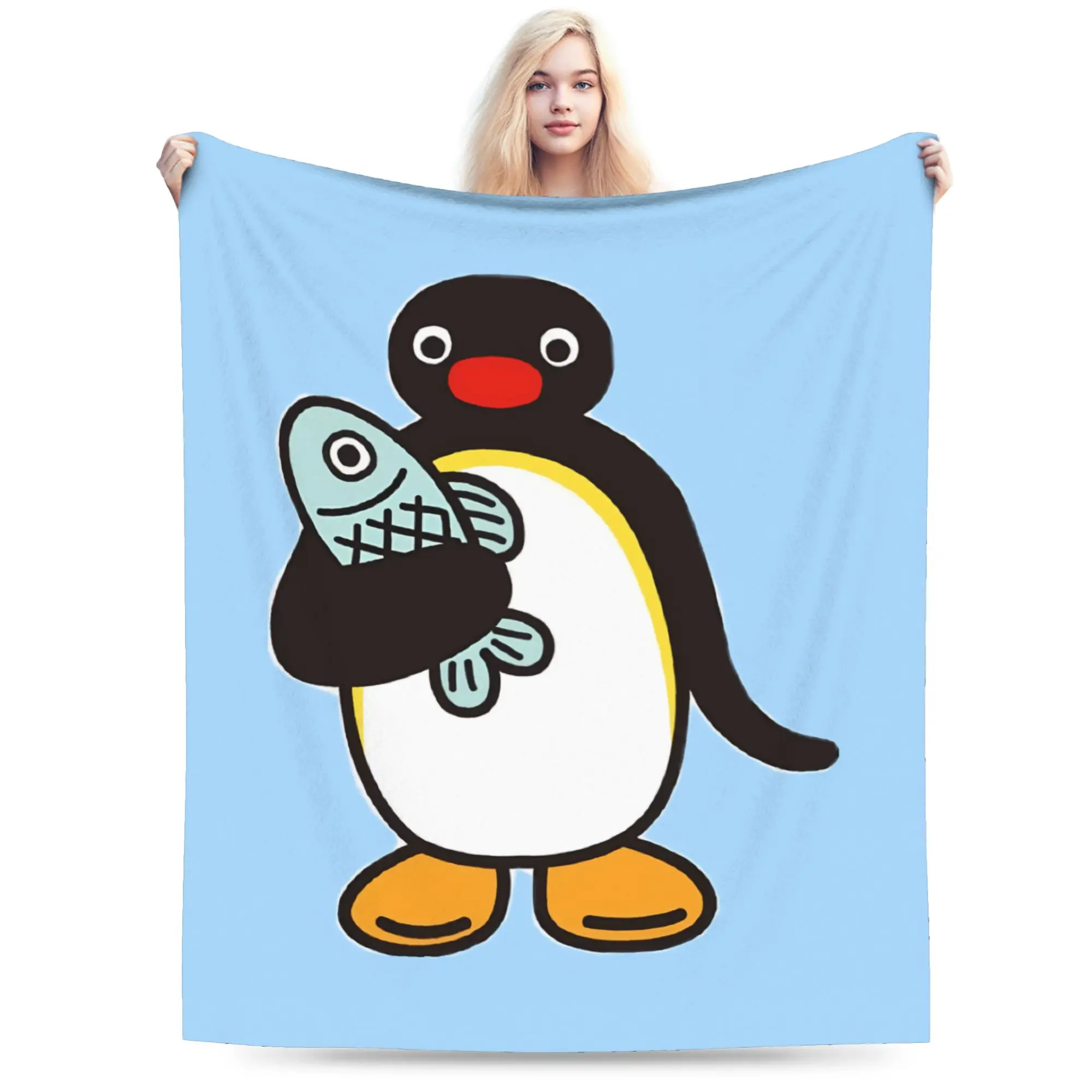 Pingu Penguin Throw Blanket for Couch  Soft Fuzzy Plush Blanket 50x60 Inch Multi-size Bedspread for All Seasons