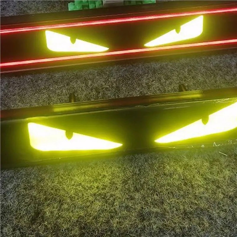 OB-Medium Mesh LED ديكور مضيء تعديل السيارة شريط زخرفي شخصي ضوء شعار عين الشيطان #4