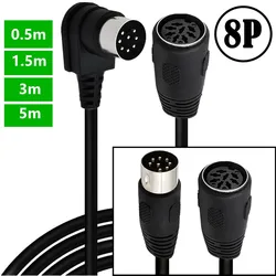 8 Pin DIN MIDI Cable, 8Pin Male to Female Right Angle Cable Cord Wire Audio Socket Compatible with Bang Olufsen PowerLink MK2