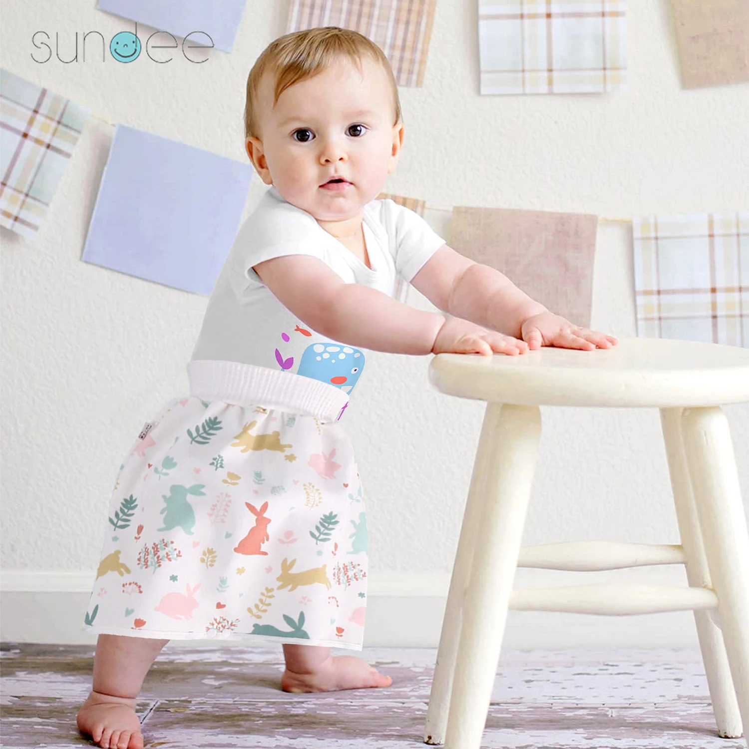 Saia lavável do tecido do bebê do algodão, Fraldas de pano reutilizáveis, Potty Training Pants para crianças