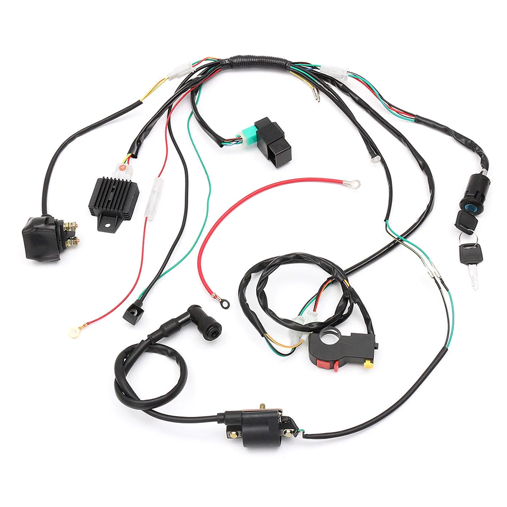 50 70 90cc 110cc 125cc Wiring Harness Loom Solenoid Coil CDI Quad Dirt Bike ATV 2022 New Update