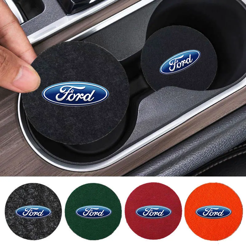 Car Coaster Cup Holder Anti-slip Pad Mat Felt Gel For Ford B-Max cmax smax KA st line Galaxy Explorer Expedition Accessories