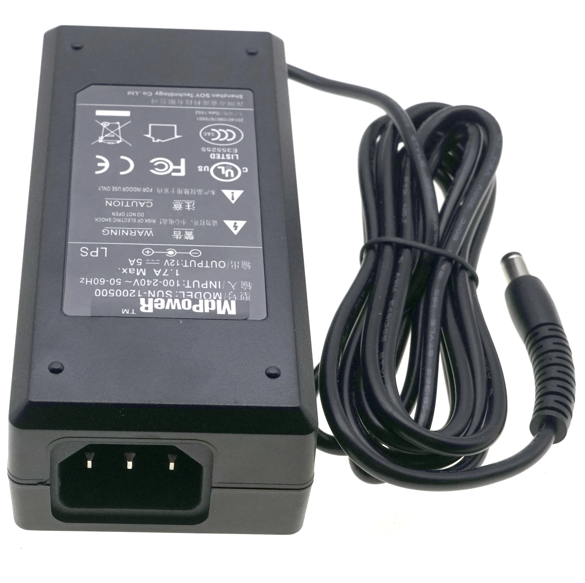 Genuine SOY AC Switching Adapter Charger 12V 5A 4.5A 60W SOY-1200500 SUN-1200500 Power Supply 5.5*2.5mm