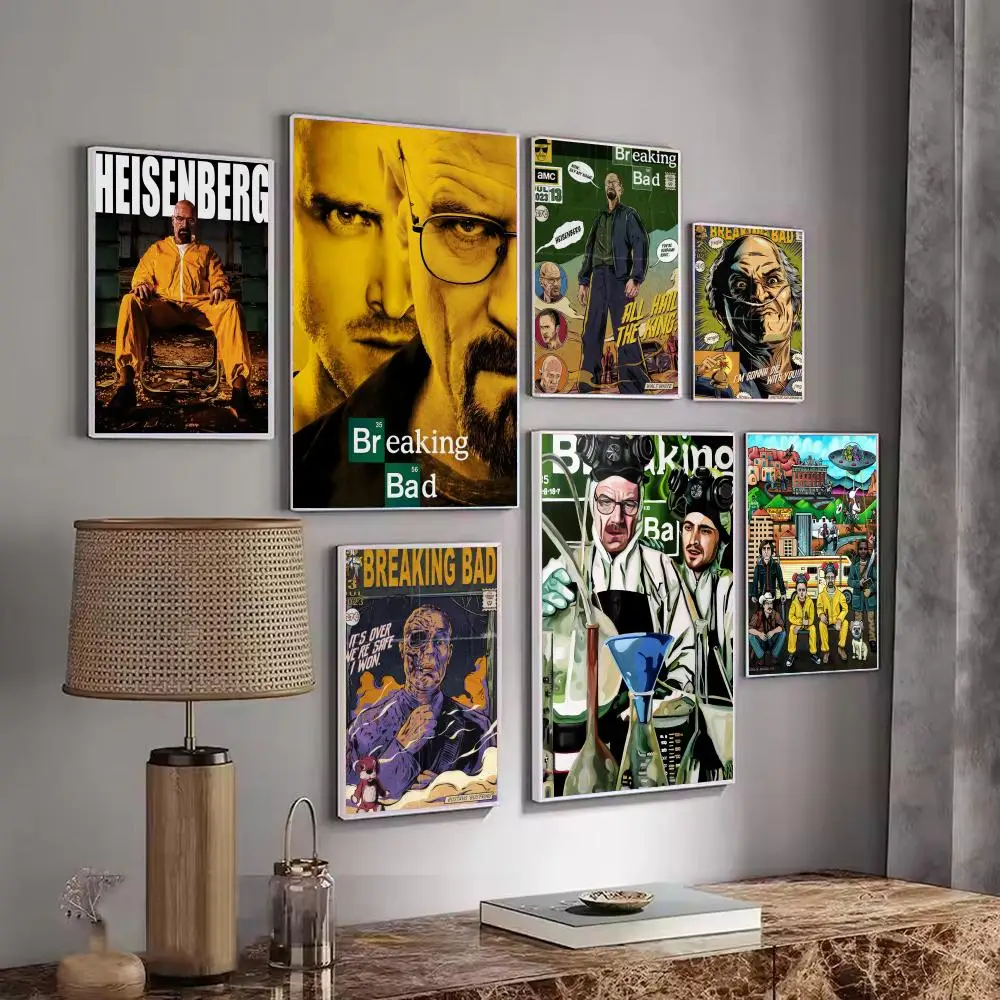 Classic TV Shows B-Breaking B-Bad Poster Decorative Wall Art Stickers Mural Photo Print for Home Living Room Hallway Decor Gift