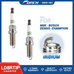 2-8PCS Candles Replace for 1553/LKAR8BI9 6706/LKAR8AI-9 4786/LKAR8A-9 95029/DILKAR8J9G Iridium Spark Plugs Torch LD8RTIP