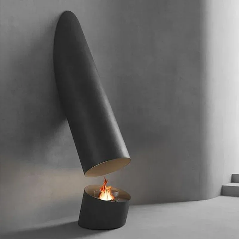 Cheke hanging cylindrical fireplace atomizing fireplace, fake carbon decoration heating family villa exhibition hall
