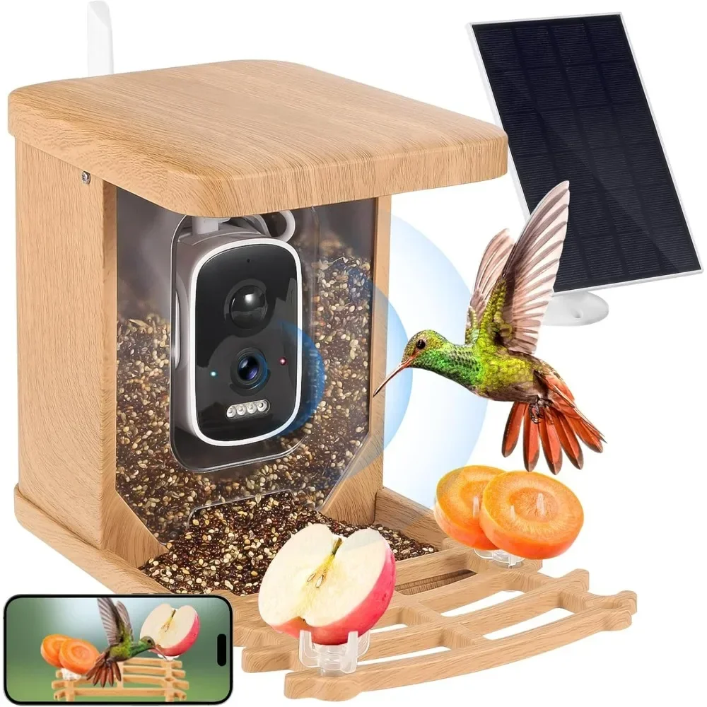 Smart Bird Feeder with Camera,Solar Camera Birds Feeder House,BirdWatching Camera & AI Identify Birds Species, Bird Feeder