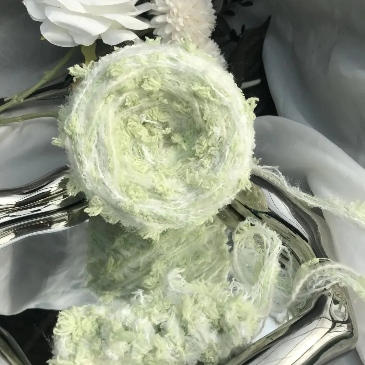 

Spring Green | DIY New Hand Knitting Characteristic Mixing Internet Celebrity Hand Mixing Yarn Group Hippocampus Hair Knitting