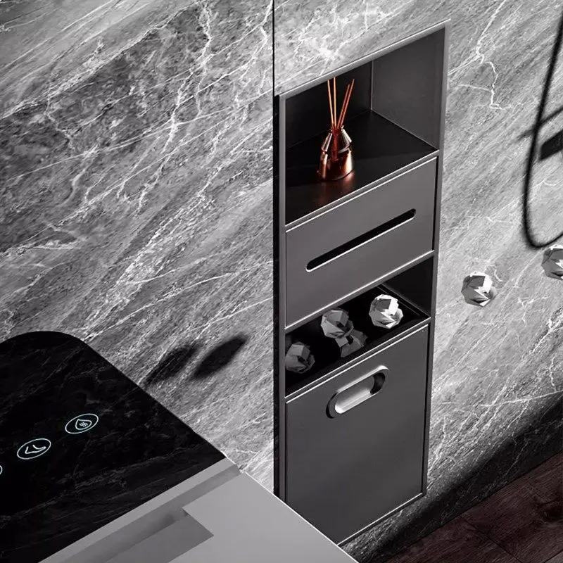 

Высококачественная настенная ниша из нержавеющей стали, встроенный мусорный бак и шкаф для хранения туалетной бумаги, органайзер для ванной комнаты