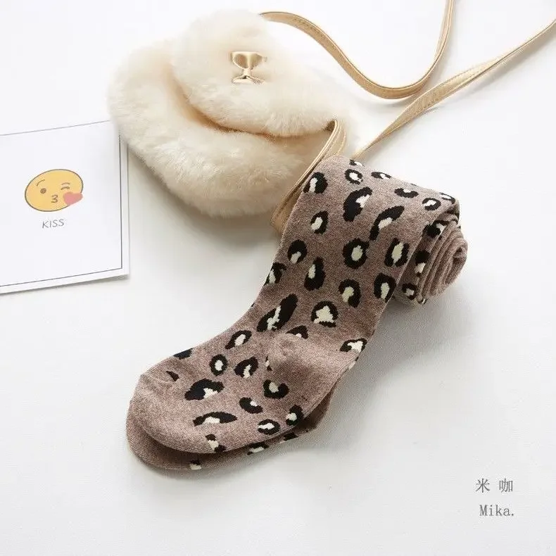 Girl Boy Socks Autumn Winter 2024 New Retro Baby Leopard Print Sweet Lovely Casual Simple Fashion Sweet Korean Active Vintage