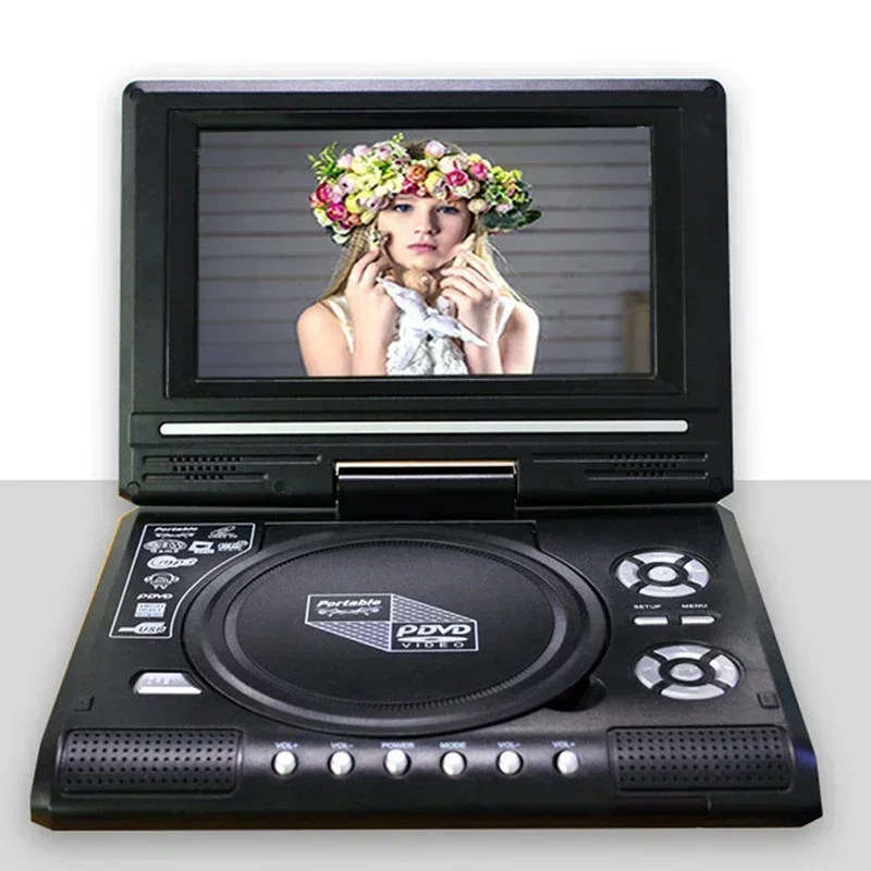 New! 9.8 Inch Portable Home Car DVD Player VCD CD Game TV Player USB Radio Adapter Support FM Radio Receiving-EU Plug
