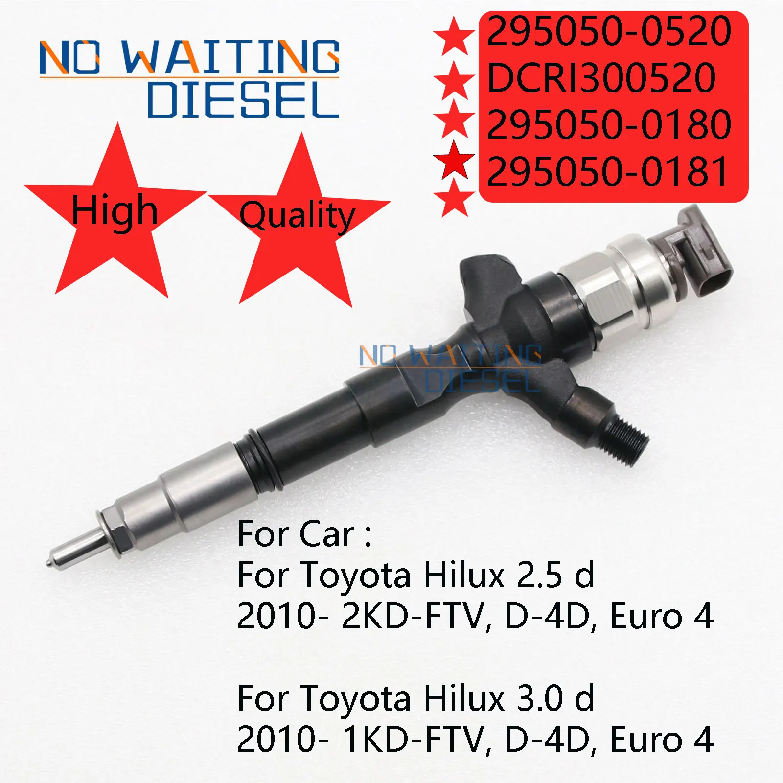 

295050-0520 DCRI300520 295050-0180 295050-0181 Common Rail Fuel Injection For Toyota Hilux