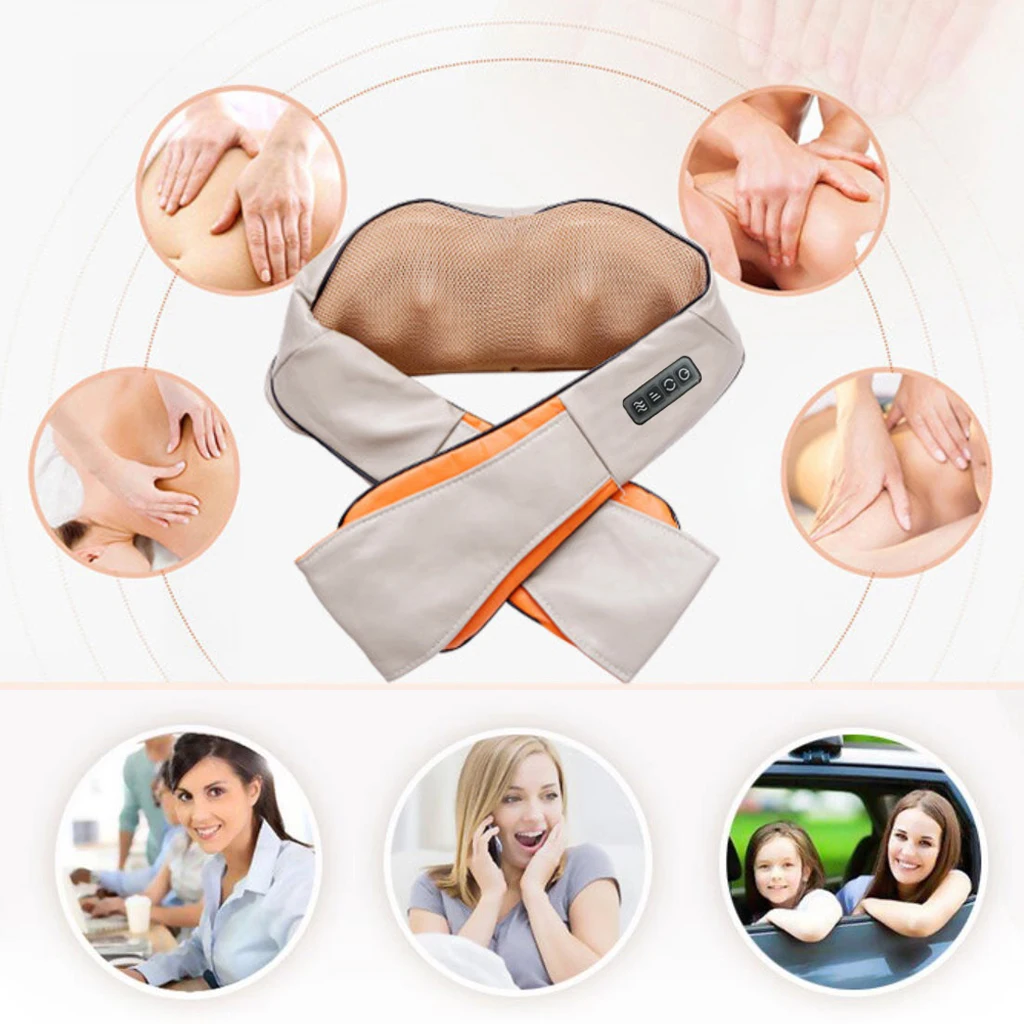 Neck, Back, and with - 3 Massage Speeds & Rechargeable Massage with Soothing Heat for Full Body Shiatsu Relaxation Pain Relief