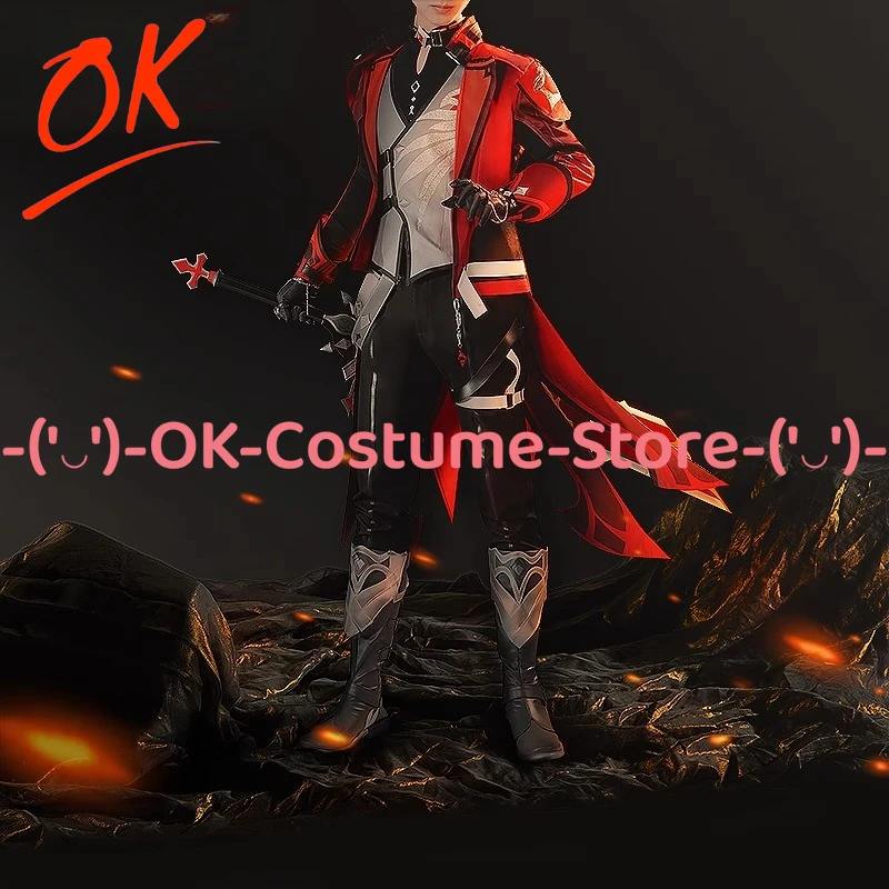 [حجم مخصص] أزياء Genshin Impact Diluc Ragnvindr Darknight التأثيرية لشخصية اللعبة بدلة موحدة لحفلات الكرنفال