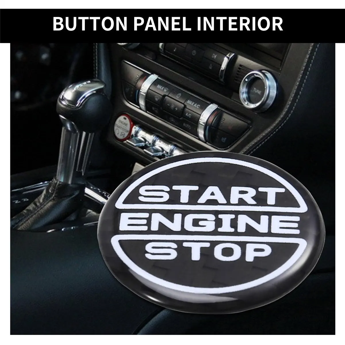 Super Sale Carbon Fiber Car Start Engine Stop Button Button Panel Interior Trim for Ford Mustang 2024 Brand New Auto Accessories