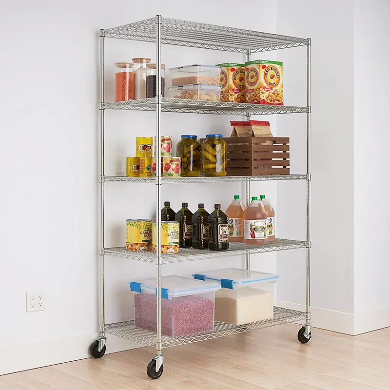 LH wire mesh rack free combination mobile high load-bearing large capacity five-layer pulley