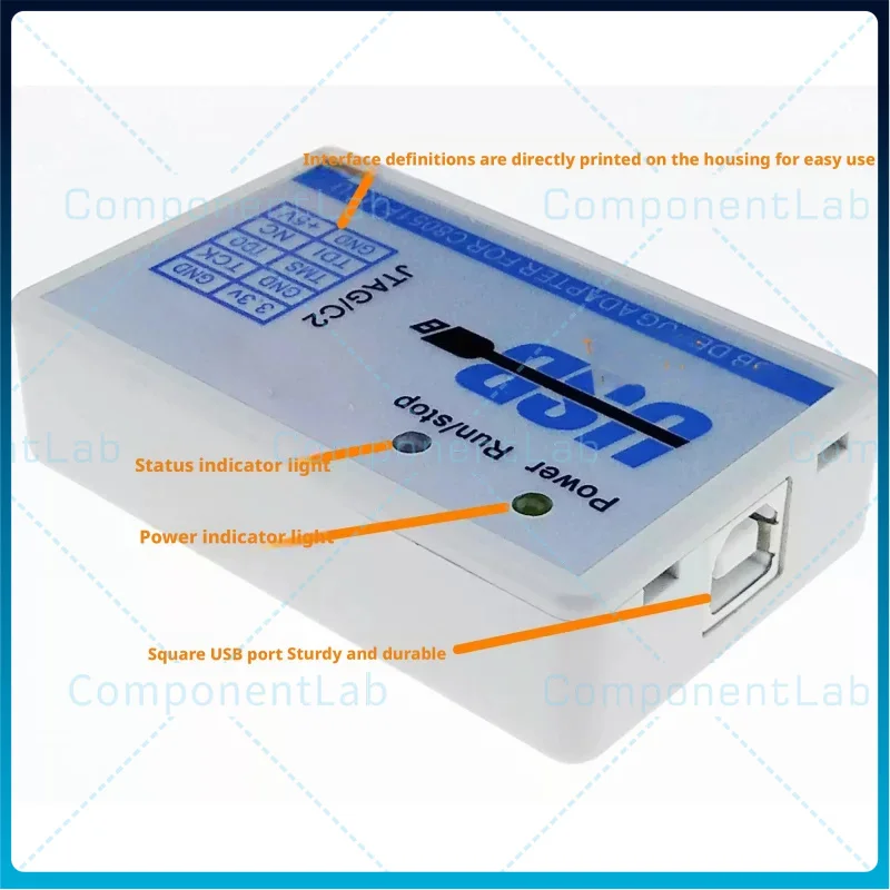 C8051F Emulator Programmer U‑EC6, USB JTAG C2 Downloader Compatible with EC3 EC5 MCU Debug Tool