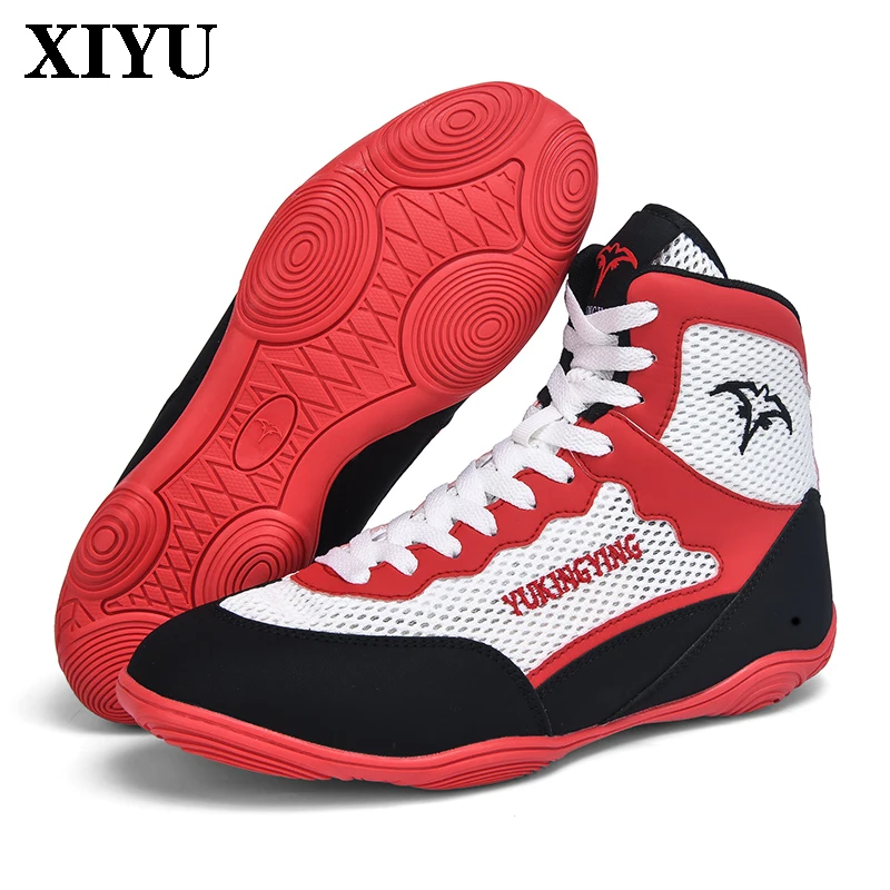 

XIYU мужские профессиональные борцовские туфли с высококачественной сеткой, дышащие легкие боевые и боксерские туфли, спортивная обувь для бокса
