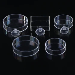 Aquarium Feeder Acrylic Transparent Aquarium Glass Fish Tank Feeding Tray Round Square Fish Shrimp Feeding Accessories