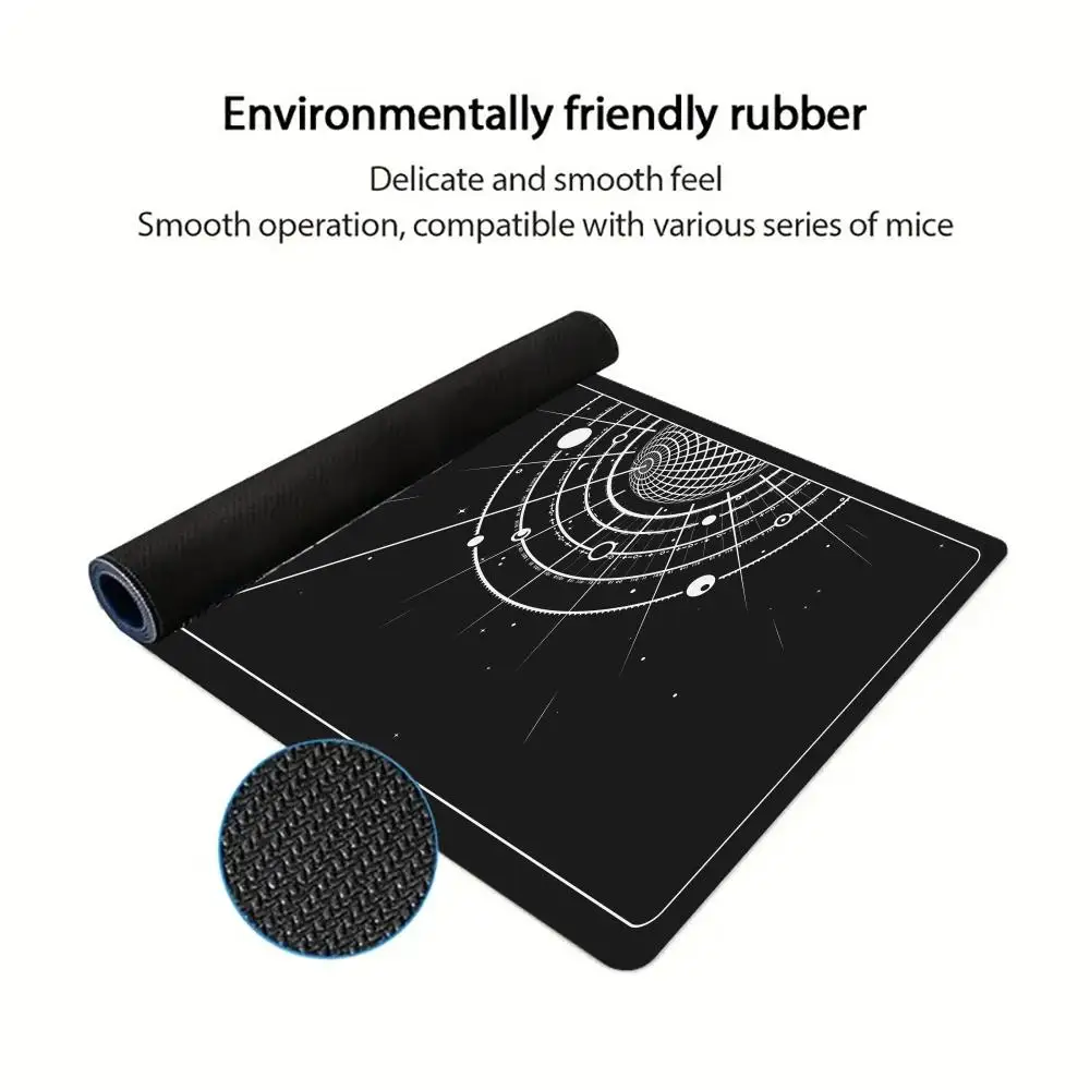 Tappetino per mouse artistico a semicerchio Tappetino per mouse grande da gioco antiscivolo con bordo cucito Accessorio da scrivania Tappetino per mouse estetico XXL Tappetino per tablet per laptop Tappetino per PC
