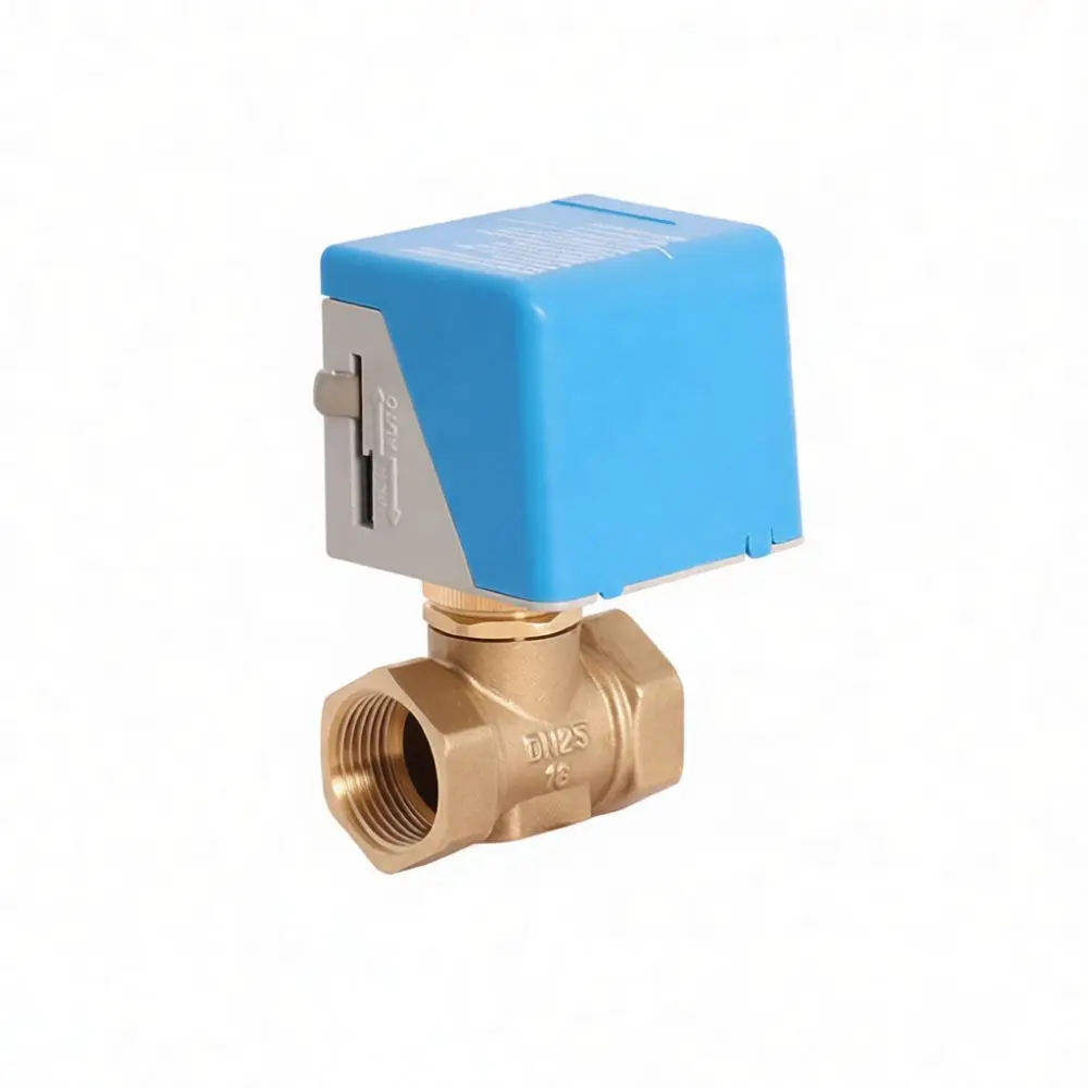 Electric Ball Valve Brass Motorized Two Way HVAC Fan Coil Unit Smart Water Flow Control Switch 220V DN15 DN20 DN25 DN32