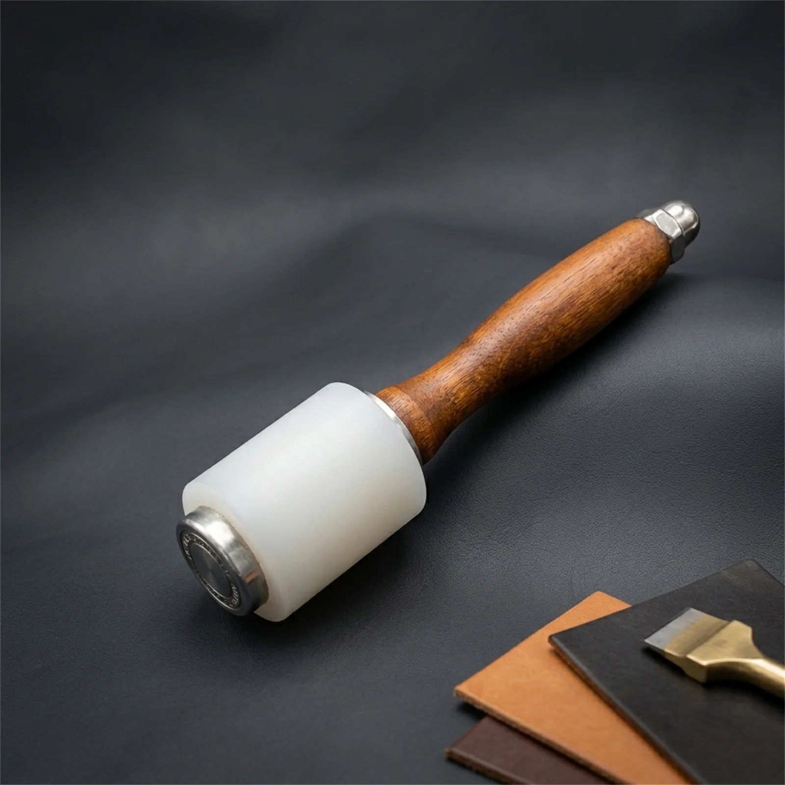 Professional Leatherworkers Mallet Embossing Tool for DIY Crafting Non-Slip Handle Nylon Hammer for Stamping Art Work