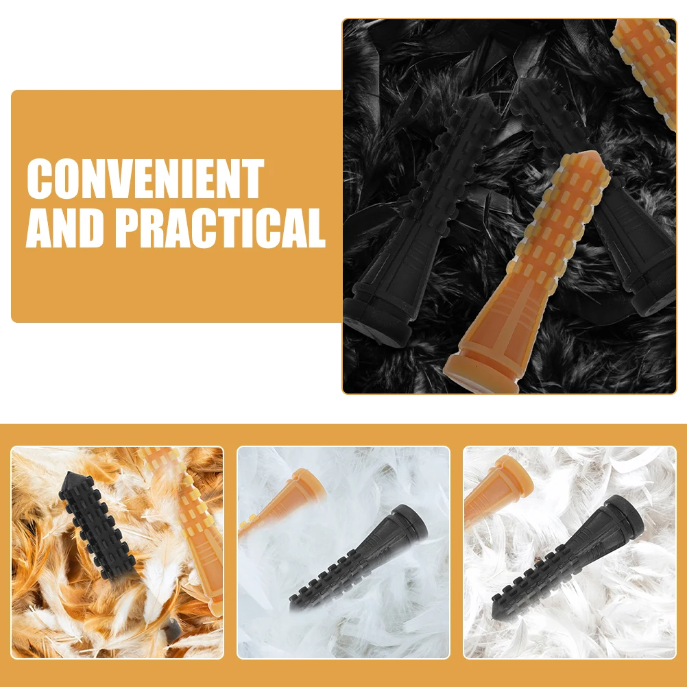 

6 Pcs Hair Removal Machine Glue Rod Chicken Plucker Drill Attachments Picker Finger Handle Black Fingers