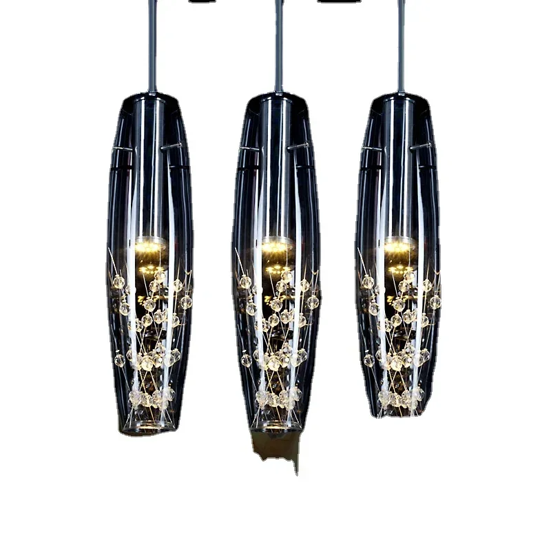 Modern Minimalist Led Restaurant Light 3 Dining Room Crystal Chandelier Glass Single Head Creative Decorative Chandelier