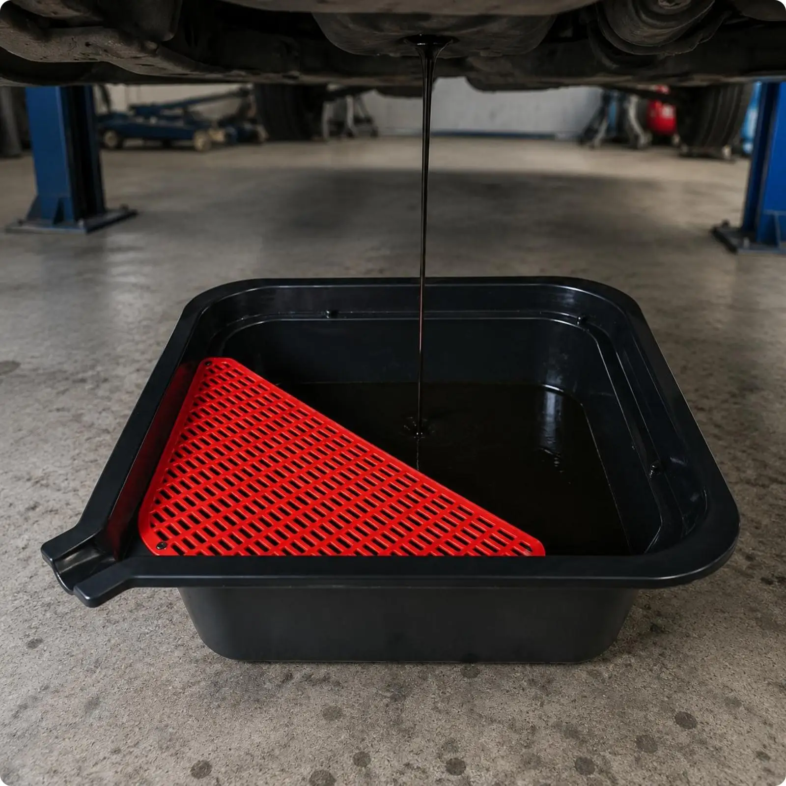 Oil Drain Pan Thickened Plastic Vehicle Maintenance Wide Accessible Top