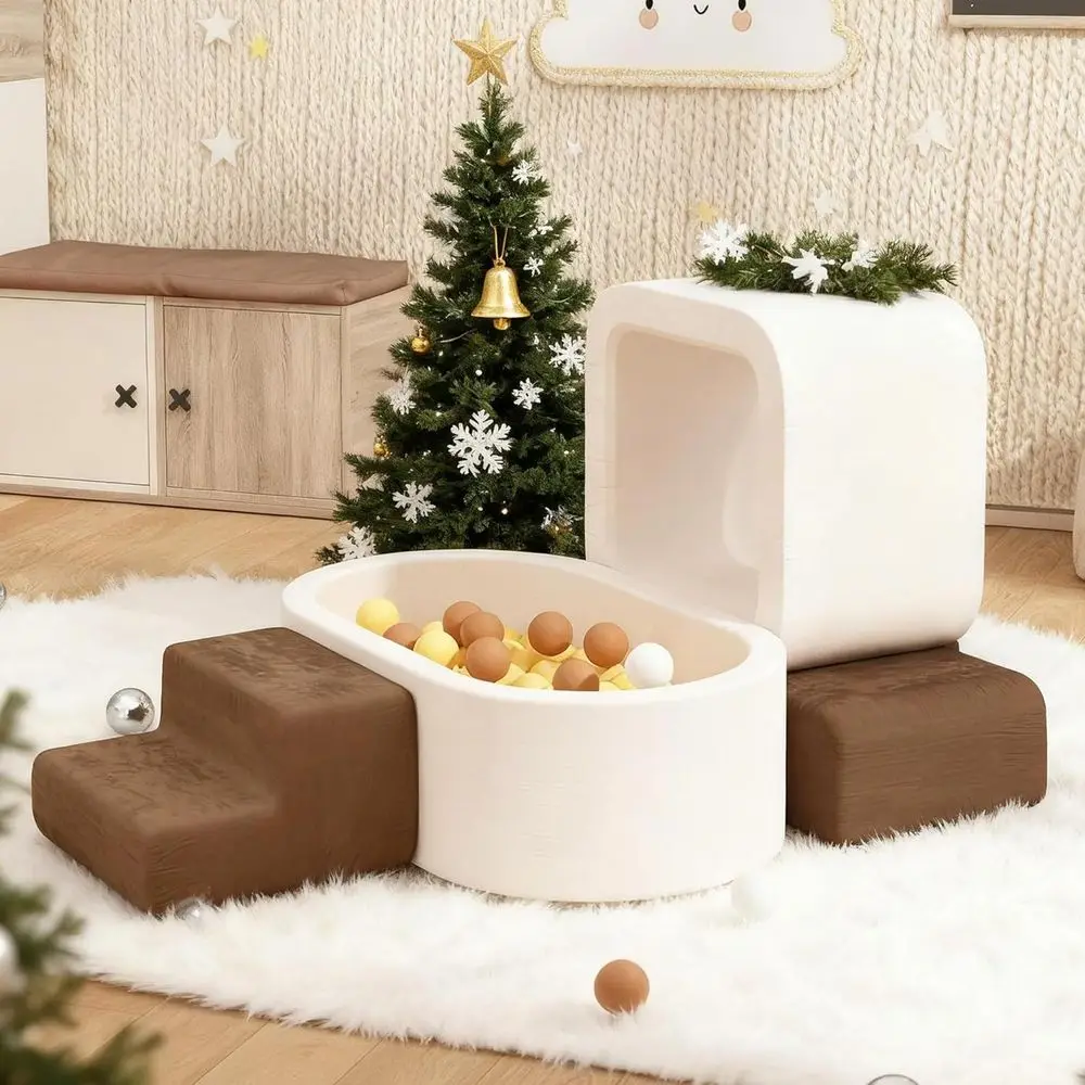 フォームブロックとボールピット付きの幼児用クライミングプレイセット6点セットで、屋内での楽しみを。