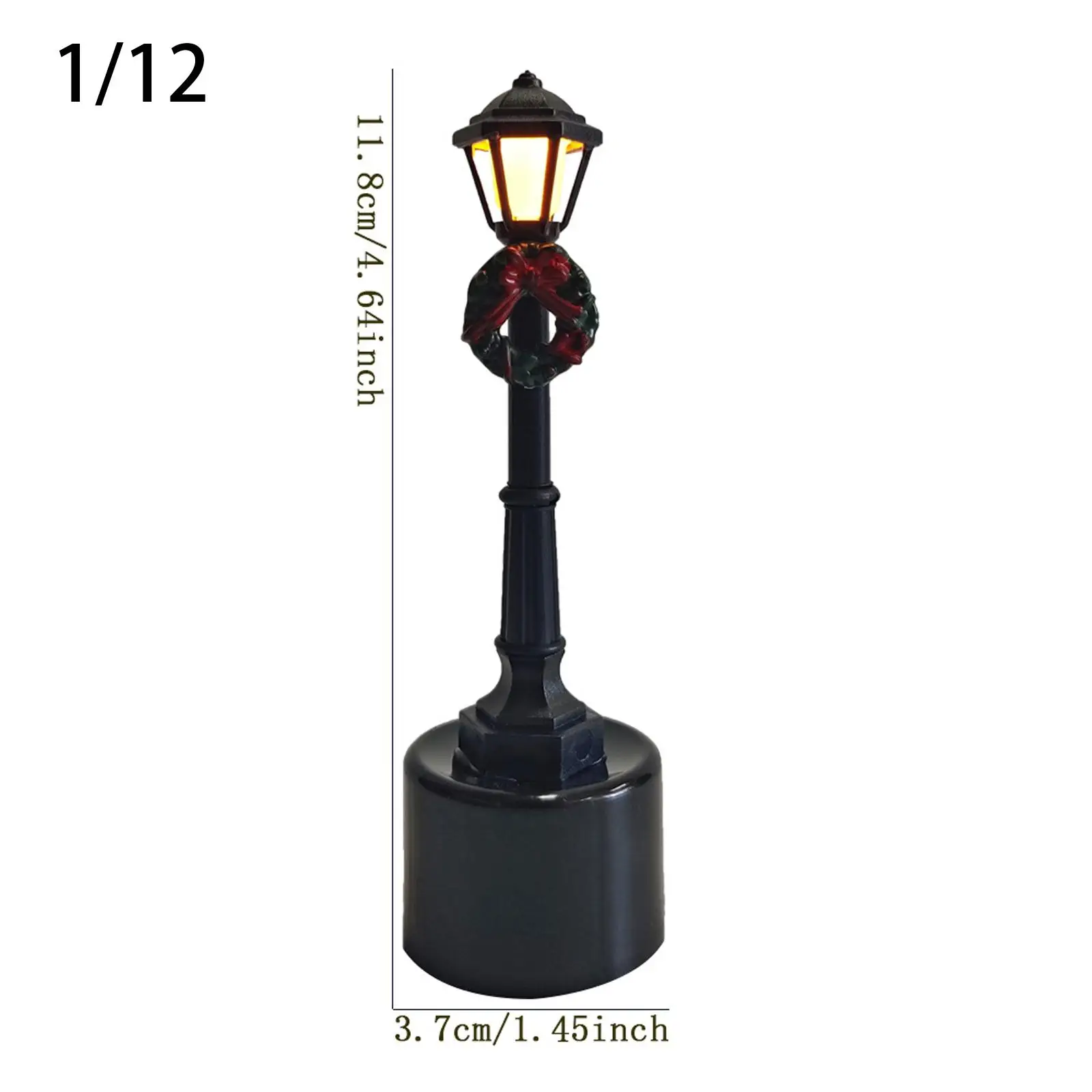 Luz de rua em miniatura modelo ornamento acessórios decoração 1/12 lâmpada de jardim