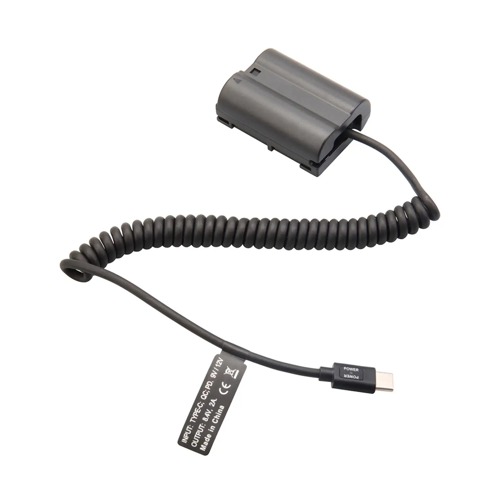Type C with EN El15 Cable Fully Decoded Dummy Battery Power Supply Adapter for Z7 Z6 D800 D850 D810