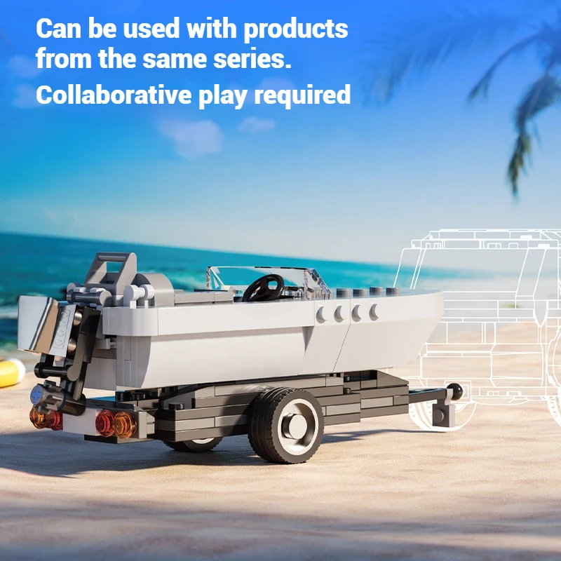 

66115 tugboat building blocks toy, sailboat model assembly ornaments, creative toys, DIY toys, boys' holiday gifts