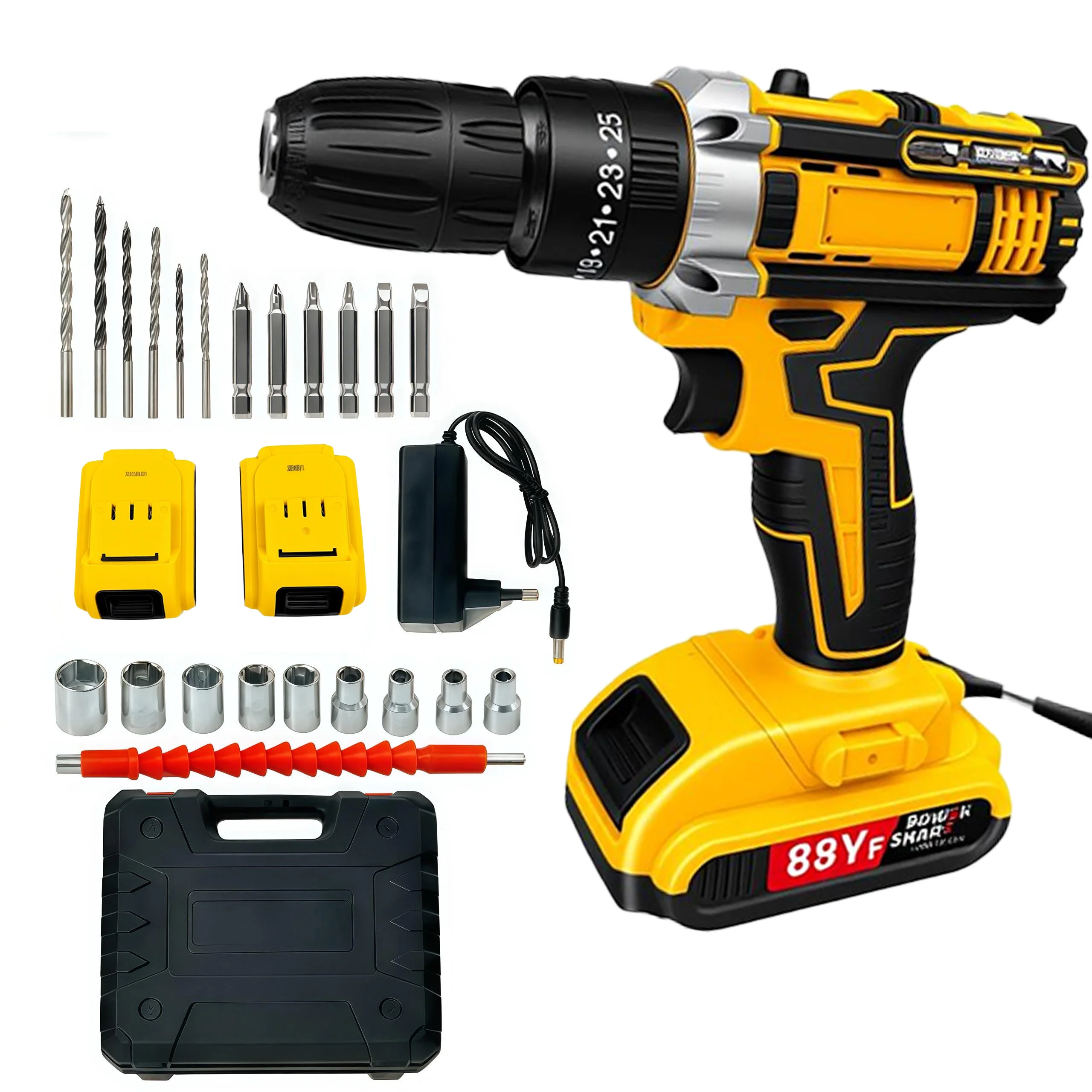 Cordless Screwdriver, Electric Impact Drill, Positive and Negative Tool Set, Home Decoration Site, Multi-scene Use