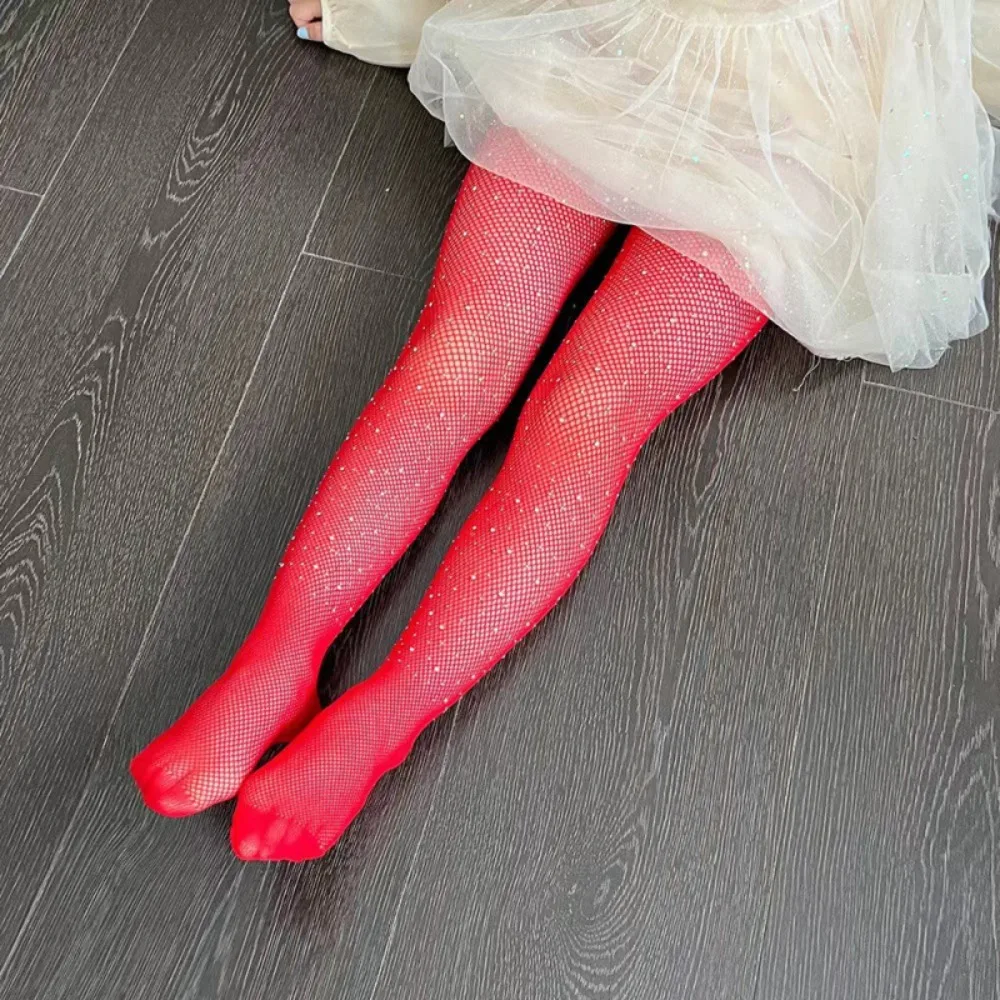 

Американские сетчатые носки для девочек, колготки со стразами, цветные ажурные чулки, носки с вырезами на подошве для детей