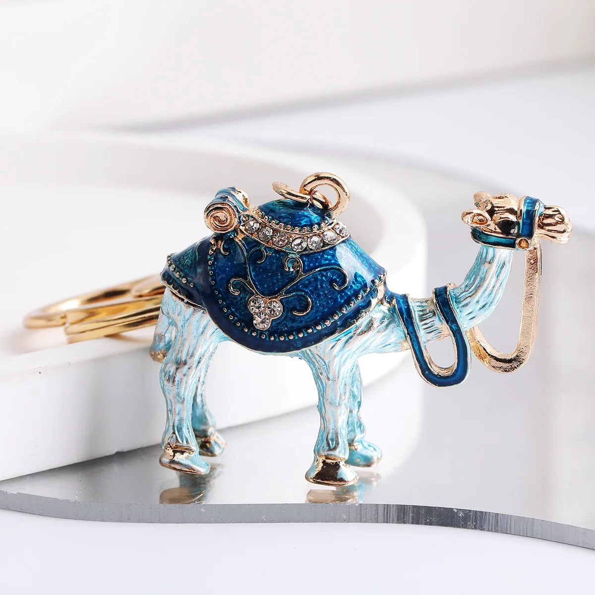 Aladdin Magic Lamp, Camel Keychain, Metal, Silk Road, Ethnic Characteristic Oil-Dripping Creative Gift Bag, Couple Pendant