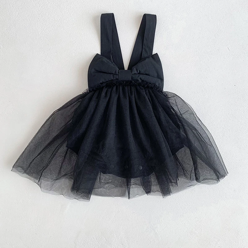 Summer Newborn Baby Girls Dress Bodysuits Sleeveless Cotton Mesh Splicing Infant Baby Girls Jumpsuit Baby Girl Clothing