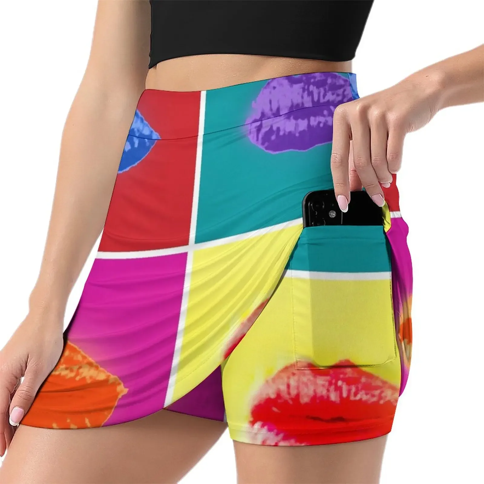 Kissing Warhol Mini Skirt mini skirt for women skirts skirts for womans Women's dress