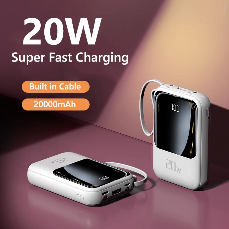 باور بانك 20000 مللي أمبير PD20W شحن سريع شاحن محمول باور بانك لهاتف آيفون وشاومي وهواوي وسامسونج وبطارية خارجية باور بانك