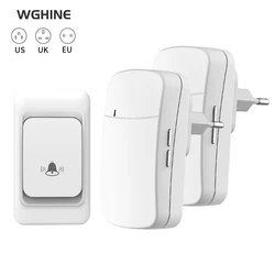 Timbre inalámbrico para exteriores, dispositivo con enchufe de la UE, Reino Unido, EE. UU., 150M, 23A, 12V, batería, impermeable, señal de pared inteligente para el hogar, alarma de bienvenida, melodía