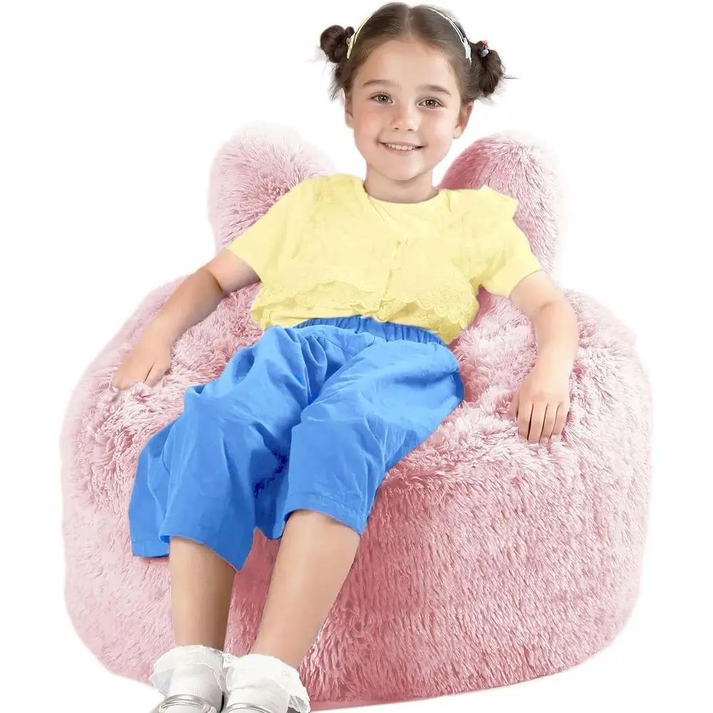 

Кресло-мешок для детей с плюшевым чехлом из искусственного меха, сумка-мешок с эффектом памяти 2,5 фута для подростков и детей, ленивый диван для гостиной