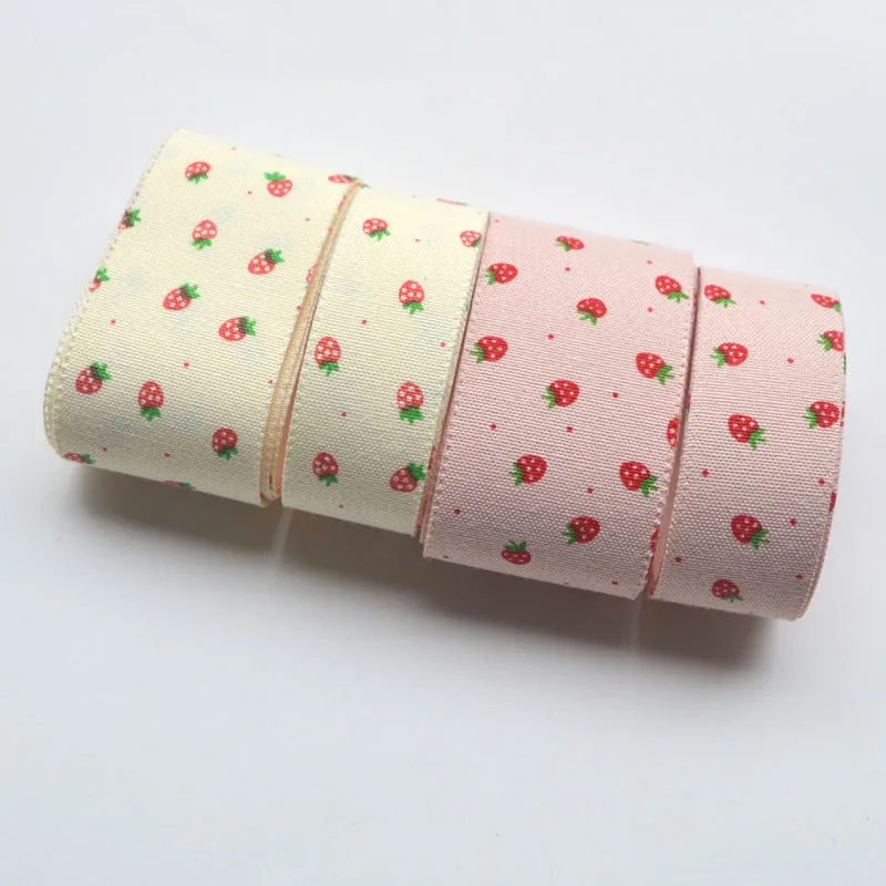 1 Meter Strawberry Single Fabric Ribbon Handmade Hair DIY Accessories Fabric And Lace Trim Sewing