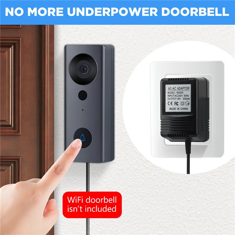 【Superdeals】2X 18V AC Power Adapter Transformer Charger For Wifi Smart Video Doorbell Camera Video Intercom Door Bell UK Plug