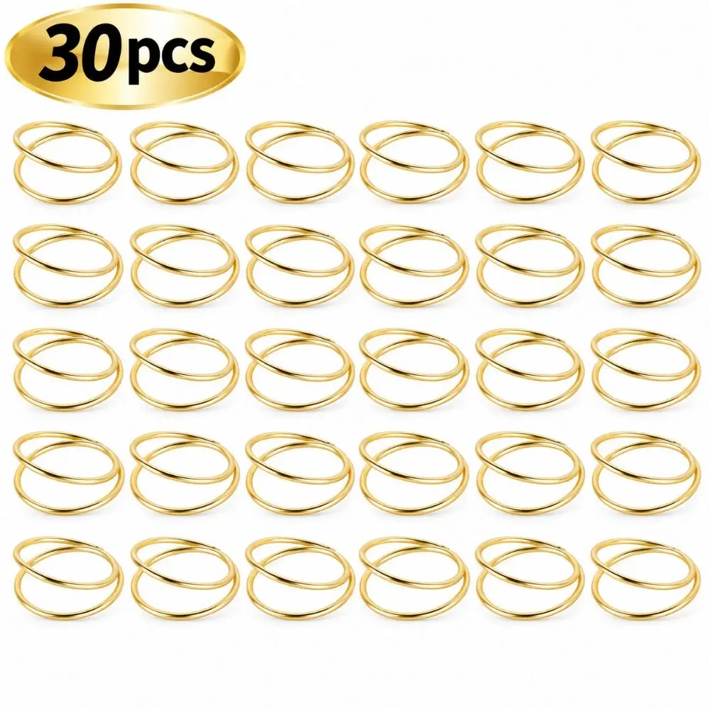 30pcs Elegant Plastic Napkin Ring Spiral Double Loop Table Decoration Round Tabletop Holder Restaurant Dining