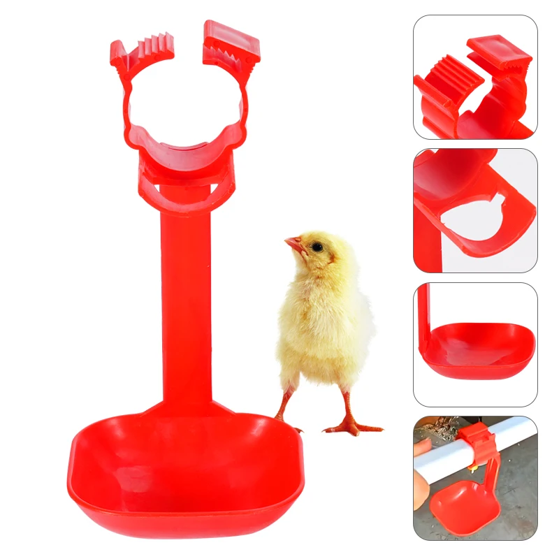 

30 шт., подвесные чашки для питья с курицей, миска для воды с животными, 25 мм, диаметр водопроводной трубы, чашка для питья птицы, перепела, утки